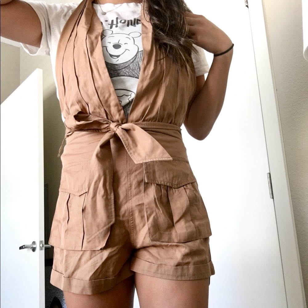 Tan safari romper